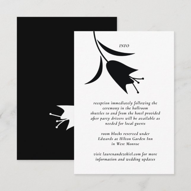 MOD BLACK TULIP WEDDING ENCLOSURE CARD (Front/Back)