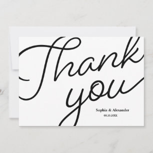 Mod black white Script Wedding Thank you