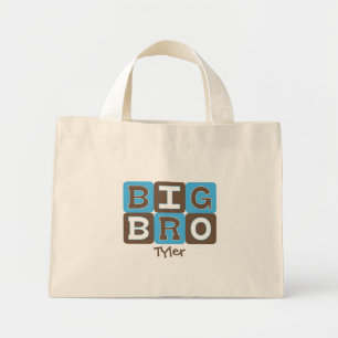 MOD Blocks Big Bro - Blue & Brown Personalized Mini Tote Bag