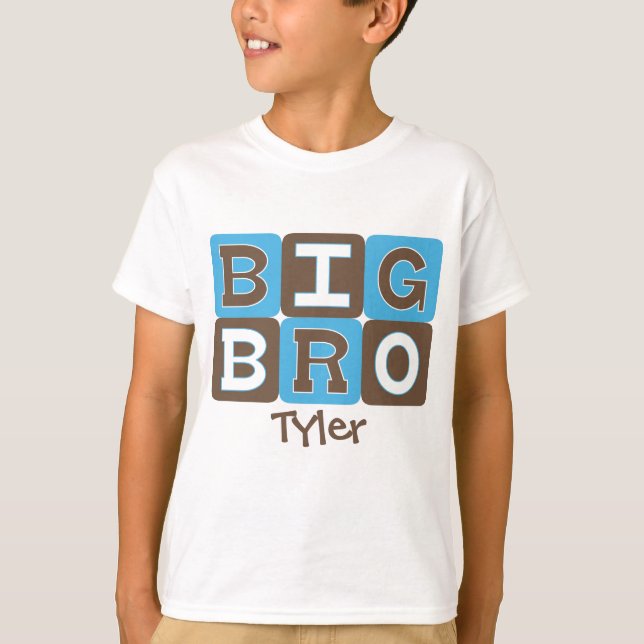 MOD Blocks Big Bro - Blue & Brown Personalized T-Shirt (Front)