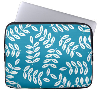 Mod Blue Leaf Floral Laptop Sleeve