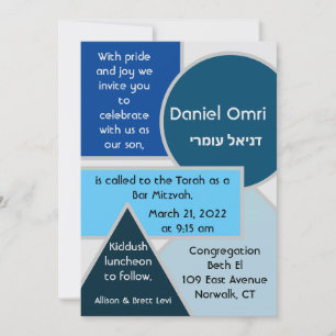 Mod Blue Shapes Invitation