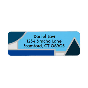Mod Blue Shapes Return Address Label