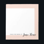 Mod Blush Border Notepad<br><div class="desc">Be the Boss Lady you are with these fun modern note pads! Background colors and fonts are customizable.</div>