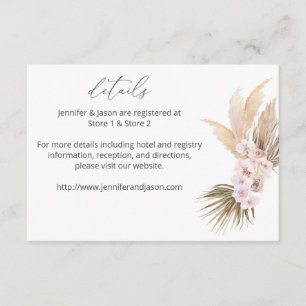 MOD Boho Pampas Grass Beach Floral Details LG Enclosure Card