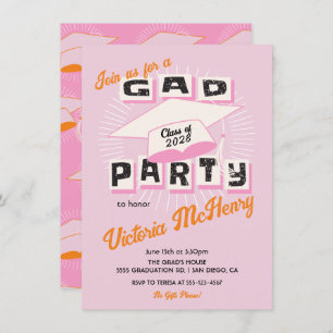 Mod Bright Bold Graduation Party Cap Invitation