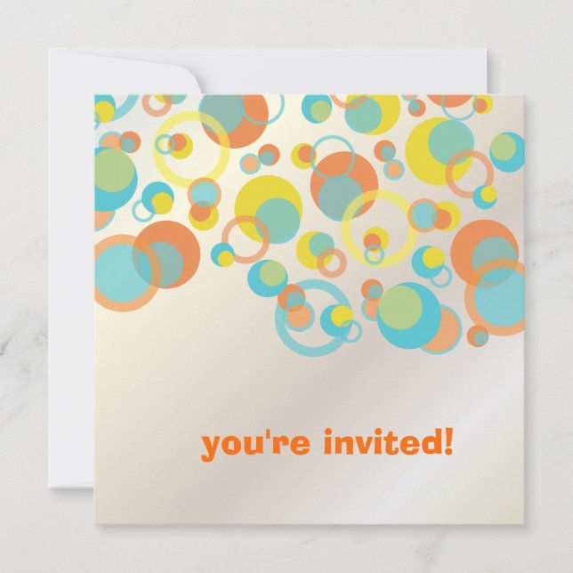 Mod bubbles/contemporary Invitations (Front)