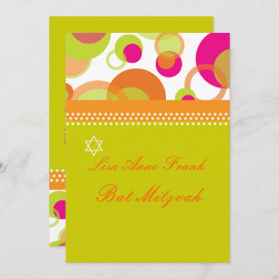 MOD BUBBLES/RETRO BAT MITZVAH INVITATION