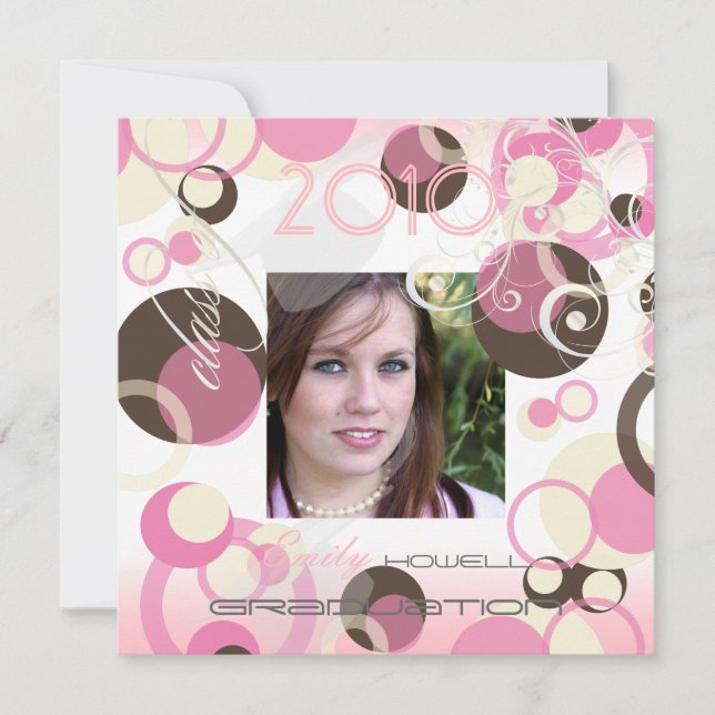 Mod Bubbles/Swirls/Damask/Graduations Invitation (Front)