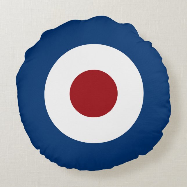 Mod Bullseye Archery Target Round Pillow (Back)