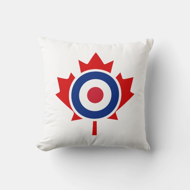 Mod Canada Curling Hockey Target Throw Pillow (Front)