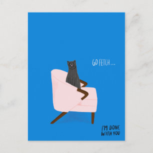 Mod Cats - Go Fetch Postcard