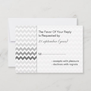 Mod chevron gris Ombre mariage rsvp 3,5 x 5