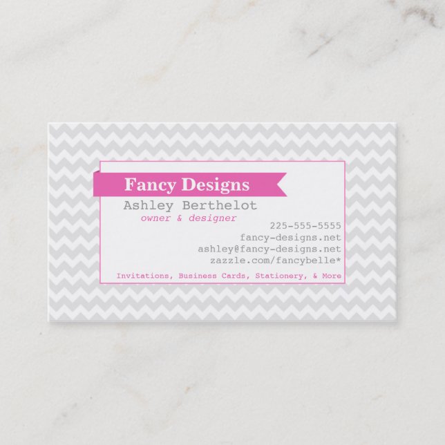 Mod Chevron Stripes Business Card (Front)