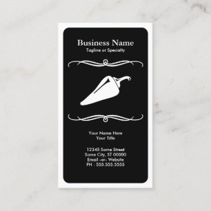 mod chili pepper : black and white business card