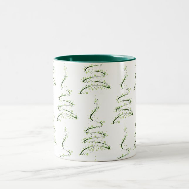 *MOD CHRISTMAS TREE* CHRISTMAS Two-Tone COFFEE MUG (Center)