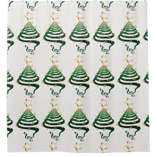 "MOD CHRISTMAS TREE" SHOWER CURTAIN (Front)