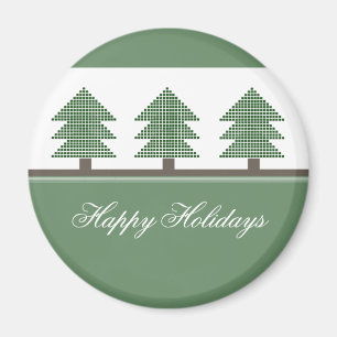 Mod Christmas Trees Holiday Magnet