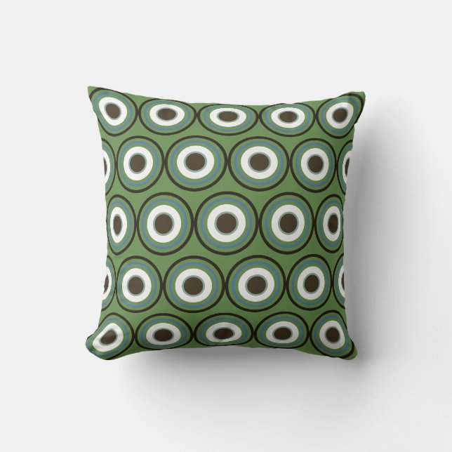 Mod Circles 2 Throw Pillow (Front)