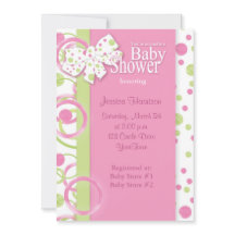 Mod Circles Baby Girl Shower Invitation