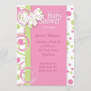 Mod Circles Baby Girl Shower Invitation