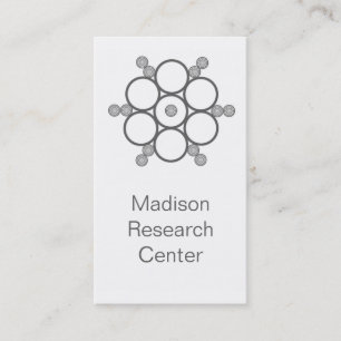 Mod Circles Business Card, Grey Business Card
