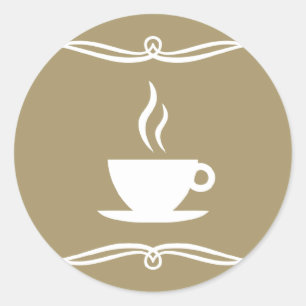 mod coffee classic round sticker