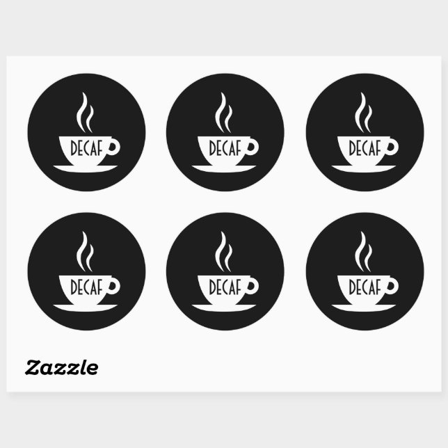 mod coffee decaf classic round sticker (Sheet)