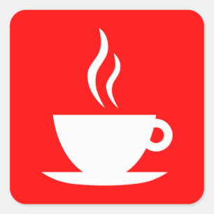 mod coffee square sticker