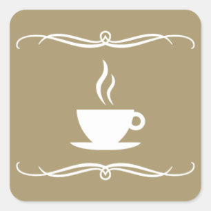 mod coffee square sticker