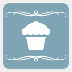 mod cupcake square sticker