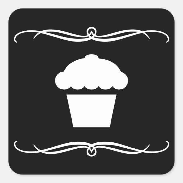mod cupcake square sticker (Front)