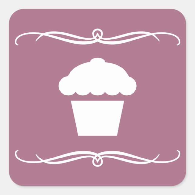mod cupcake square sticker (Front)