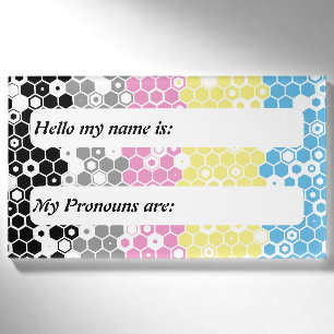 Mod Customizable Abstract Polygender Pride Flag   Name Tag
