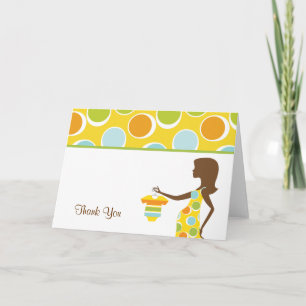 Mod Dot Mom to Be Thank You Note Cards