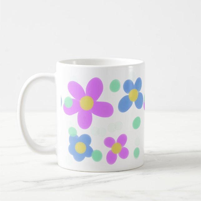 Mod Dots Floral Print Mug (Left)