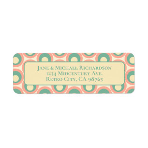 Mod Dots Retro Turquoise et Motif rose pâle