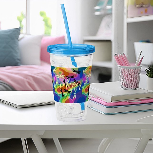 Mod dragonflies personalized   acrylic tumbler (Creator Uploaded)