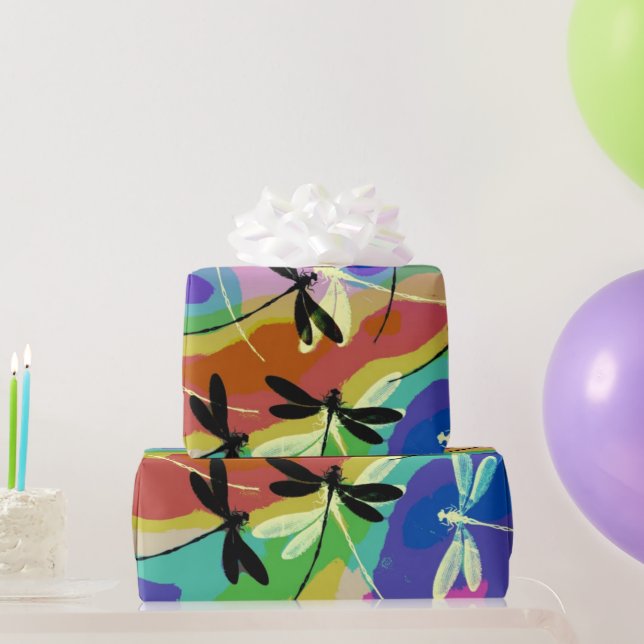 Mod dragonflies wrapping paper (Party Gifts)