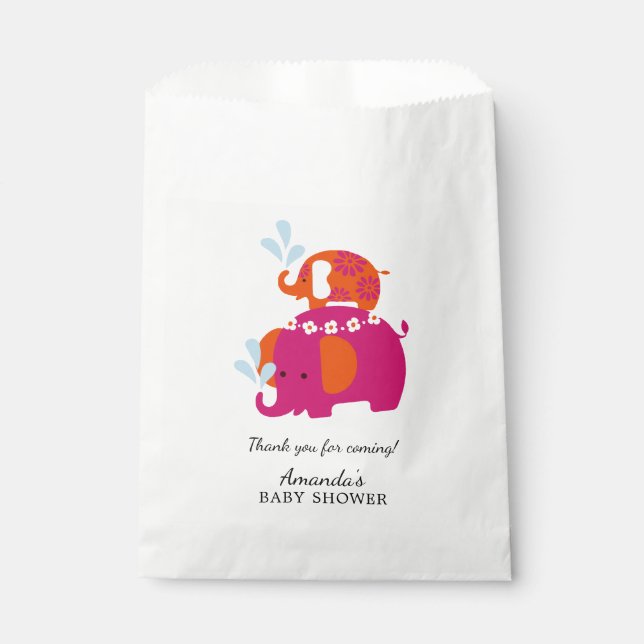 Mod Elephant Baby Shower Favour Bags (Front)