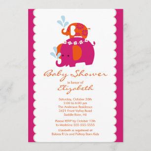 Mod Elephant Baby Shower Invitation Baby & Mom