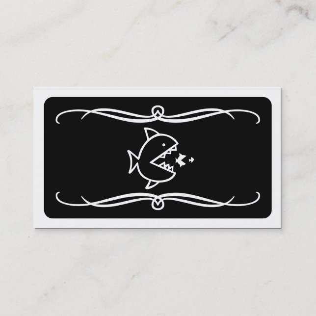 mod fish eat fish (colour customizable) business card (Front)