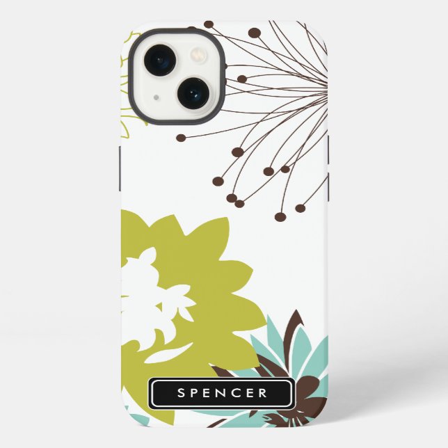 Mod Floral Pattern Personalized iPad Air Case (Back)