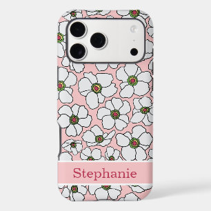 Mod Floral Print On Pink With Personalization