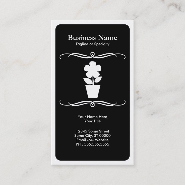 mod flower business card (Front)