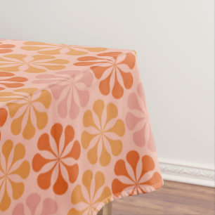 Mod flower pattern (pink and orange) tablecloth