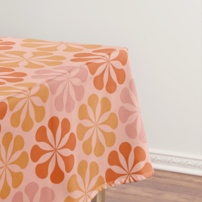 Mod flower pattern (pink and orange) tablecloth (In Situ)