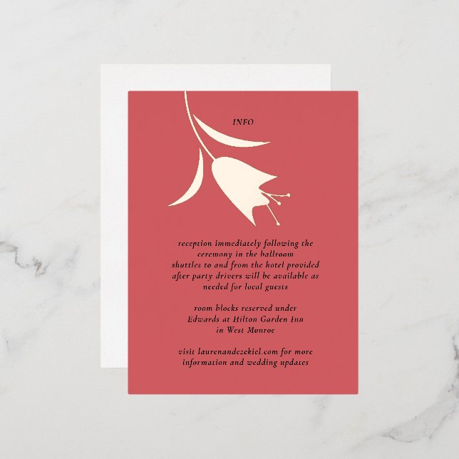 MOD FOIL TULIP WEDDING ENCLOSURE CARD (Front/Back)
