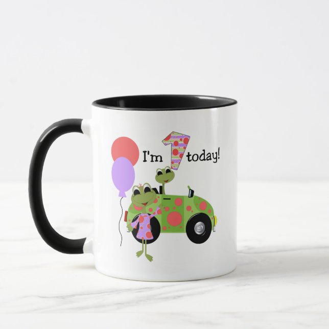 Mod Frogs 1st Birthday Mug (Left)