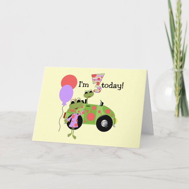Mod Frogs 3rd Birthday Tshirts and Gifts Card (Front)